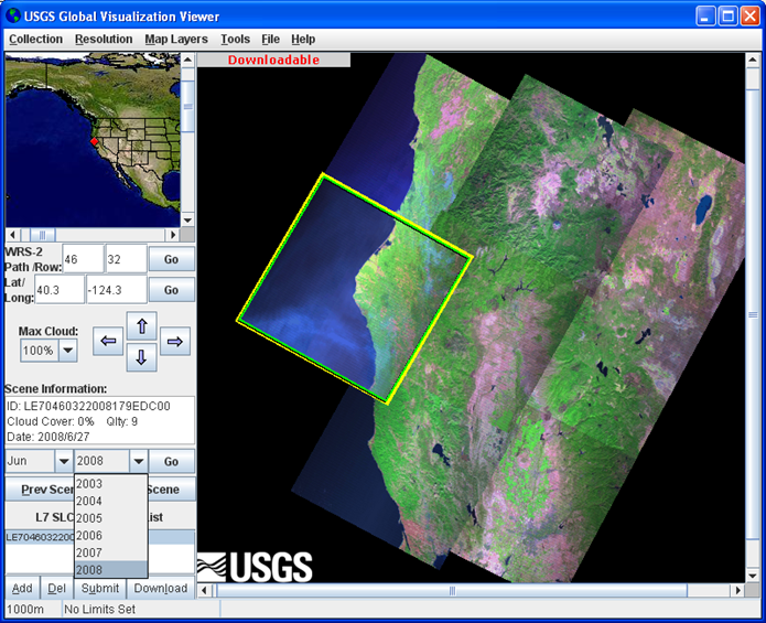 USGS GLOVIS - Example